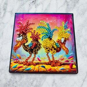 Colorful Hand Crafted Diamond Art Silly Birds Note Box